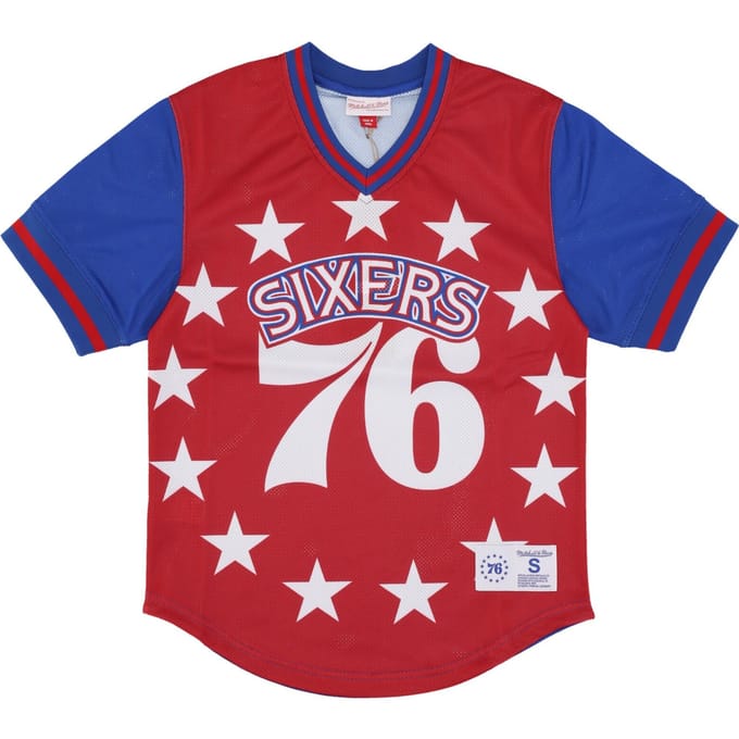 NBA Jumbotron 3.0 Mesh herenjersey met V-hals Phi76e Multi/wit