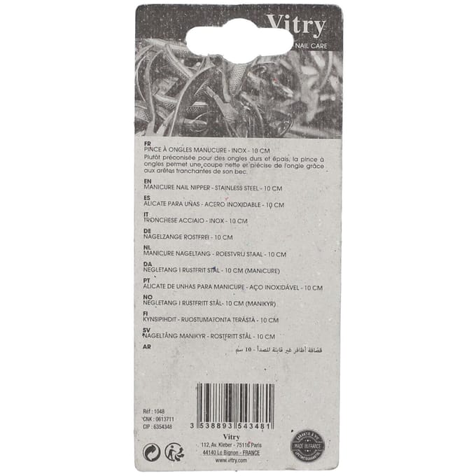 Vitry Classic Pincet Nagels 10cm Inox 1048 1 Tang