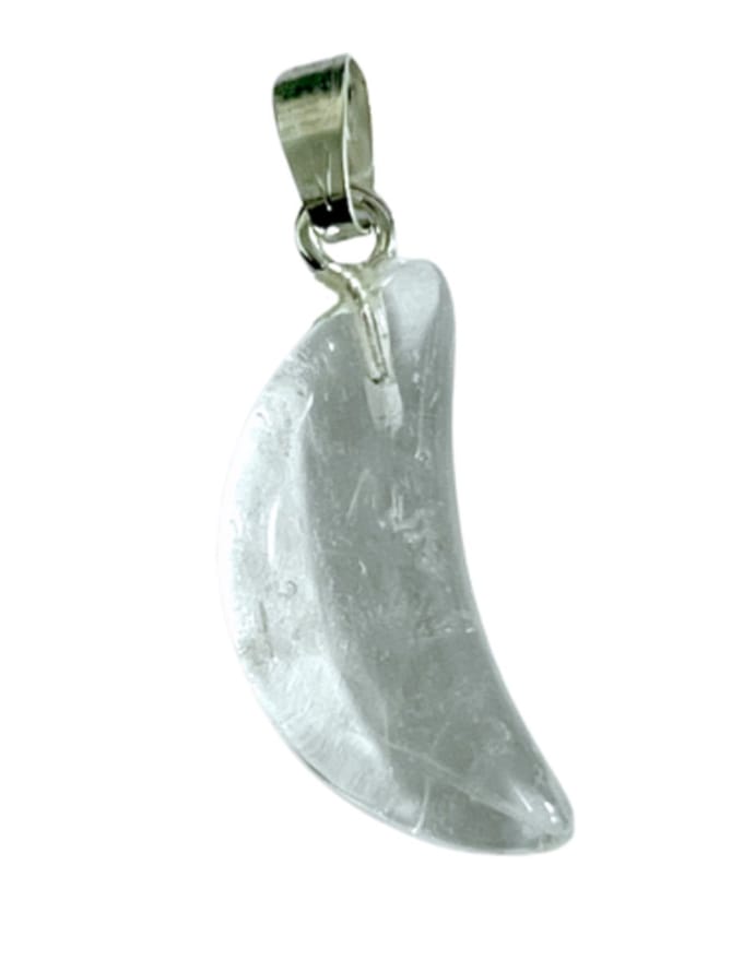 Bergkristal edelsteen maanhanger 20 mm