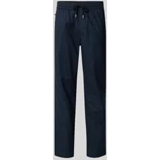 Straight fit linnenbroek met elastische band Model 'Barton'