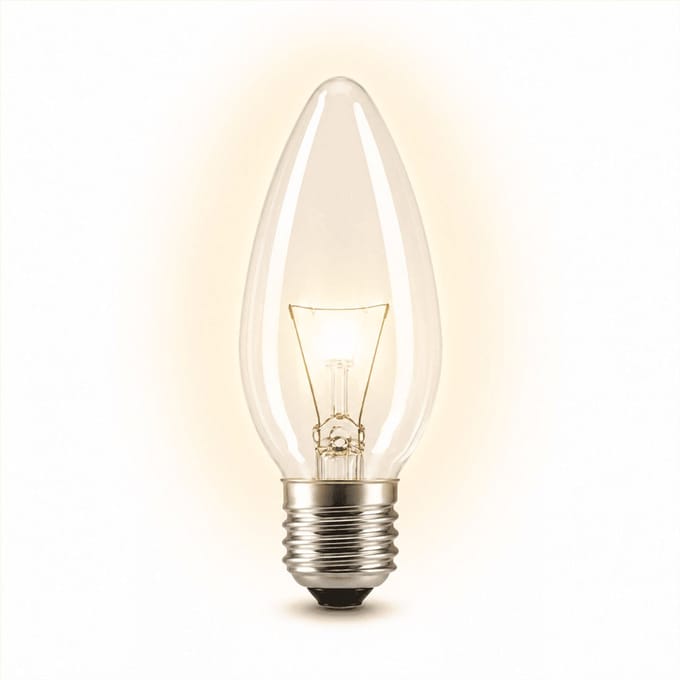 1x Kaarslamp Gloeilamp E27 - 25W - Warm Wit Licht (2700K) - 180 lm - 1 jaar - Dimbaar