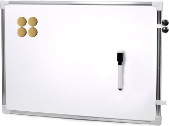 Concorde magnetisch whiteboard - memobord - met marker - en magneten extra sterk - 60 x 40 cm