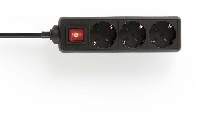 Nedis Stekkerdoos – 3-voudig – 1,5 meter kabel – Zwart