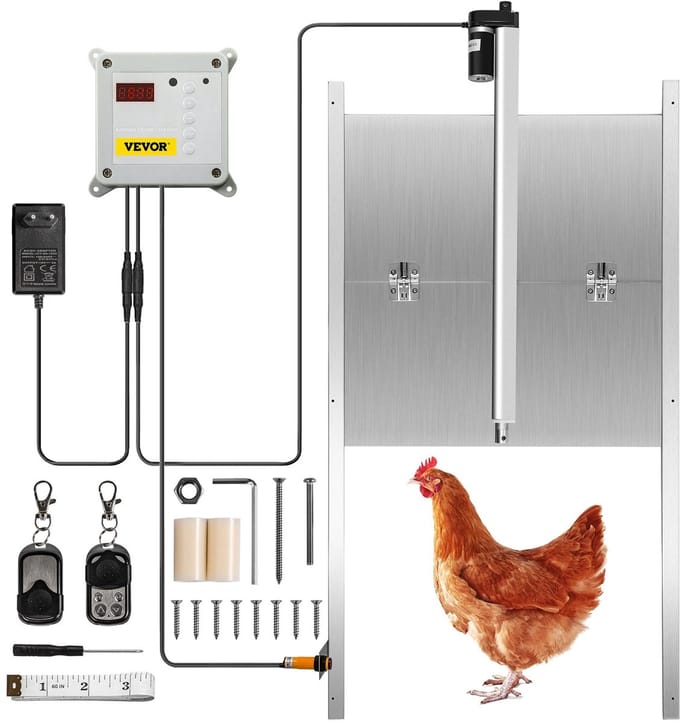 NordHaus Automatische Kippendeur - Kippenhok Deuropener - Poultry Deur - Timer & Lichtsensor - 30 x 30 cm