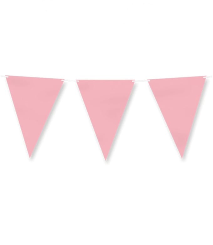 Vlaggenlijn - 6m - pastel roze - papier