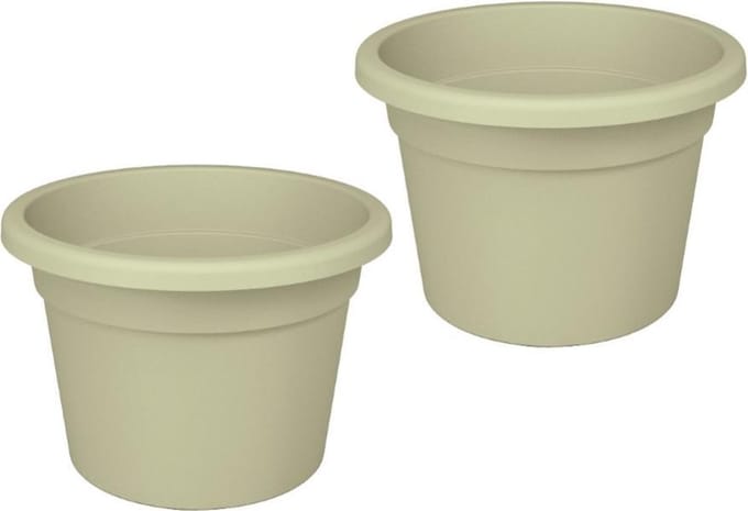 Bloempot Rond Premium 30cm + Bodemgaten SALIEGROEN Nicoli / 2 STUKS ! /