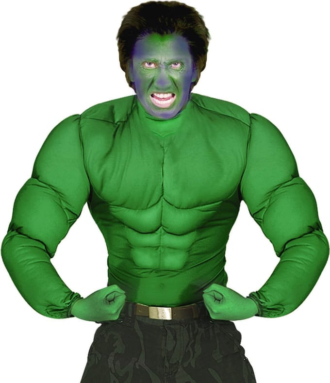 Gespierd shirt groen Hulk spierballen