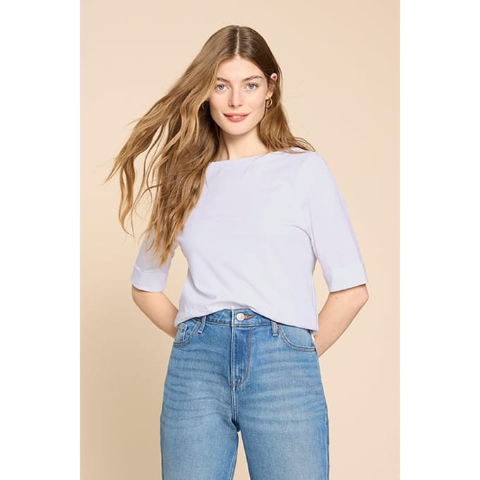 White Stuff Sydney Boat Neck Tee Brilliant White Größe: 14 | Hemden Outlet | Damen | Weiß