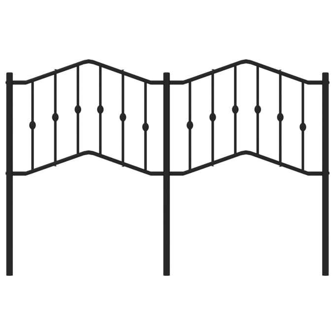 vidaXL - Vervangend - hoofdbord - 140 - cm - metaal - zwart