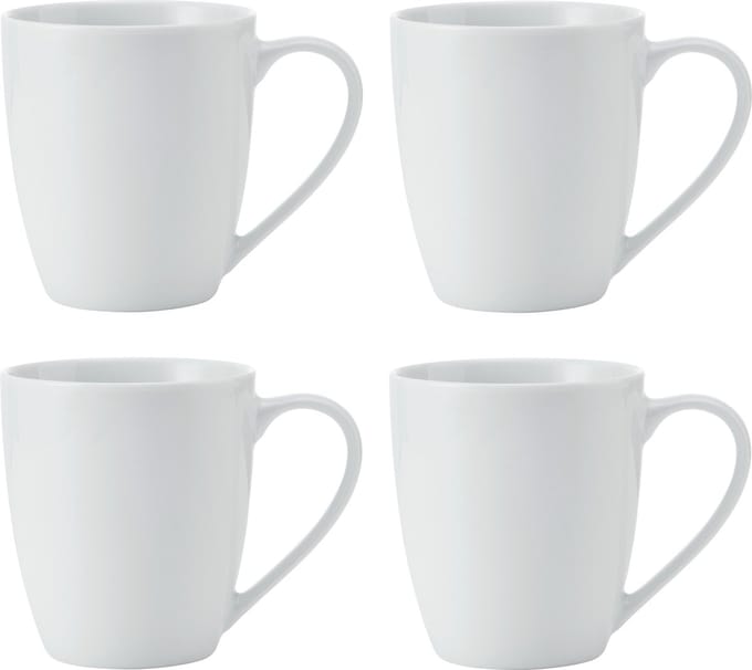 Mikasa - Mokken - Chalk - Porselein - Wit - Set van 4 - 380ml