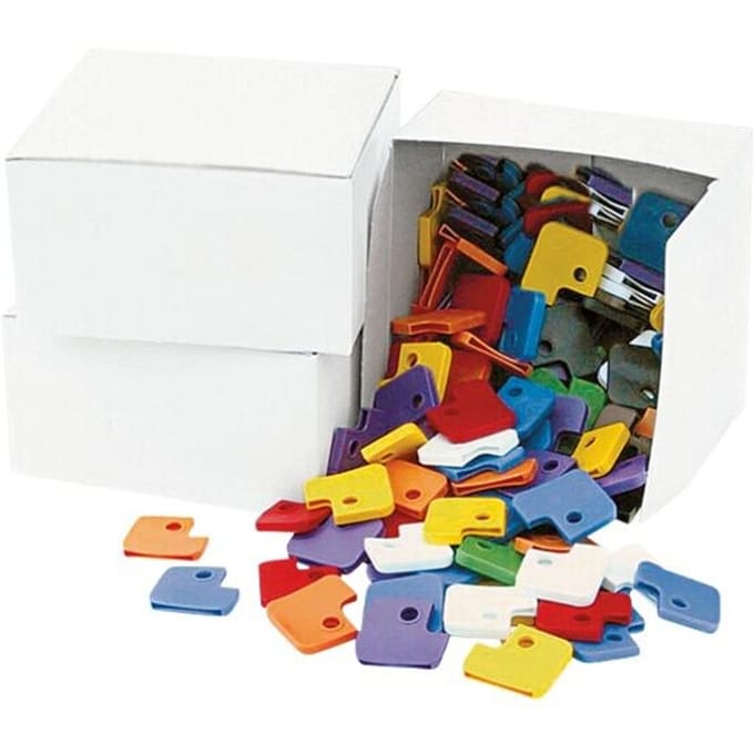 WEDO Sleutelhoesjes vierkant, assortiment van 100 stuks