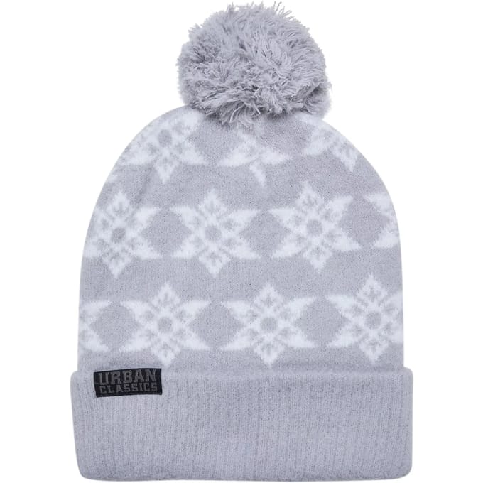 Urban Classics - Pom lightasphalt one size Pompom Beanie muts - Grijs