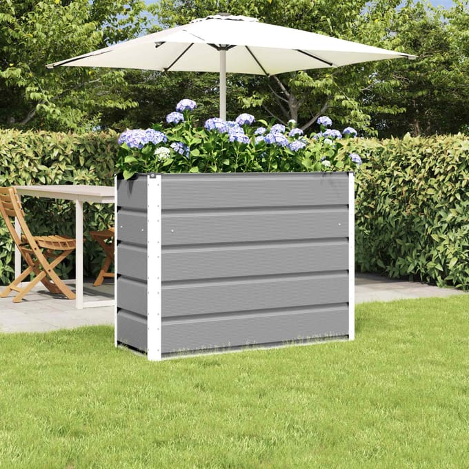 vidaXL - Plantenbak - Lichtgrijs - 100 - x - 40 - x - 75 - cm - Staal