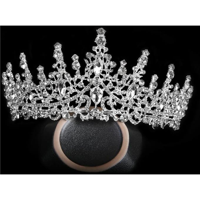 Couronne Tiara Dorée Mariée Strass Nouvelle Coréenne Mariage Accessoires de Mariage Blanc Accessoires de Cheveux de Mariage gray