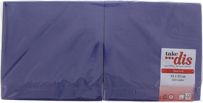 Servetten 2-Laags Blauw | Grote verpakking 250 Stuks | Take Dis