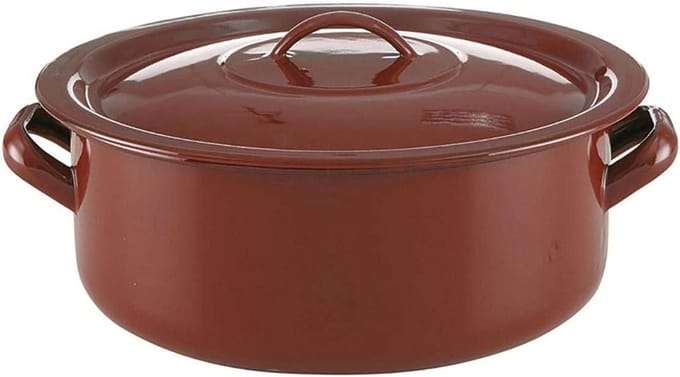 Braadpan met deksel - Kookpan Stoofpan - Klassiek Koken - Geëmailleerd Staal - 14 cm - Zwart