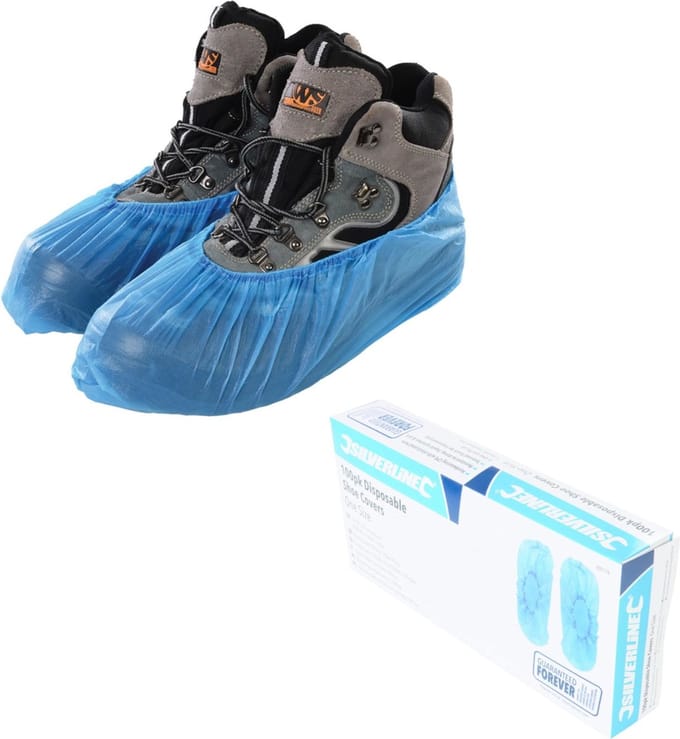 Silverline Wegwerpkleding Wegwerp-oefenrsschoenen, verpakking van 100 stuks.