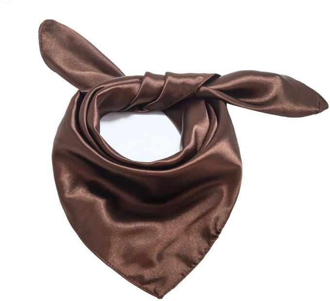Emilie Scarves - sjaal - satijn - bruin - vierkant 60*60 cm