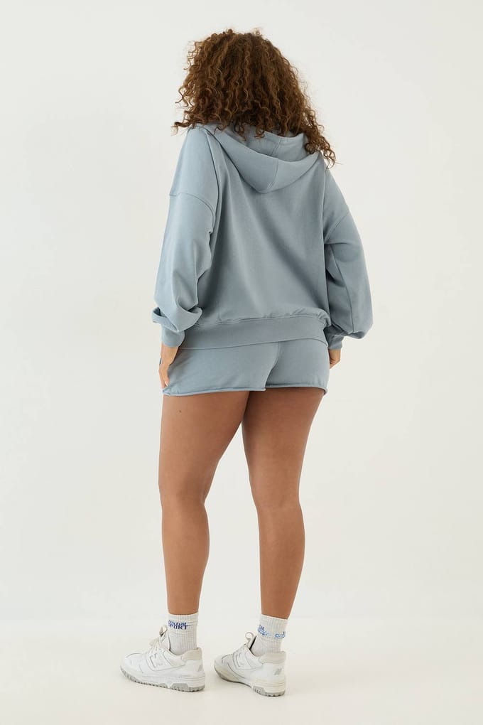 Dames Dsgn Studio Training Club Lichtgewicht Hoodie Met Ritssluiting | Leisteen Blauw | Maat: Small