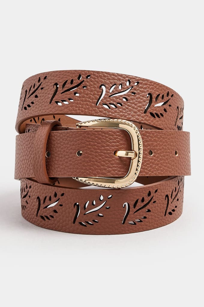 Yours Bruine Riem Met Uitsnijdingensize 42-44