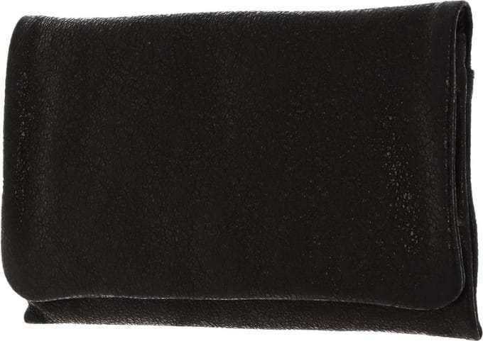 abro Leren Koppeling Avondtas Leather Metallic Clutch Black / Nickel Antraciet