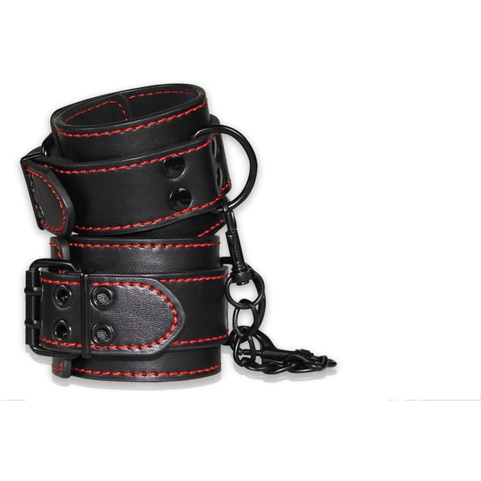 Bondage Enkelboeien - Zwart met rood