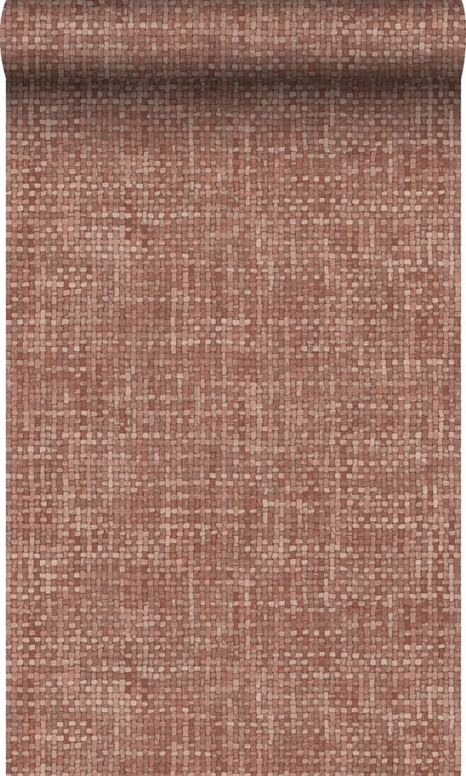 Origin Wallcoverings behang geweven linnenstructuur terracotta - 50 x 900 cm - 348050