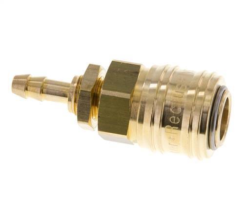 Messing DN 7.2 (Euro) Luchtkoppeling Snelkoppeling 6 mm Slangpilaar Schotkoppeling Double Shut-Off