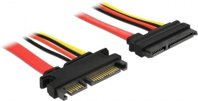 SATA data- en voeding verlengkabel - 5V + 12V - SATA600 - 6 Gbit/s - 1 meter