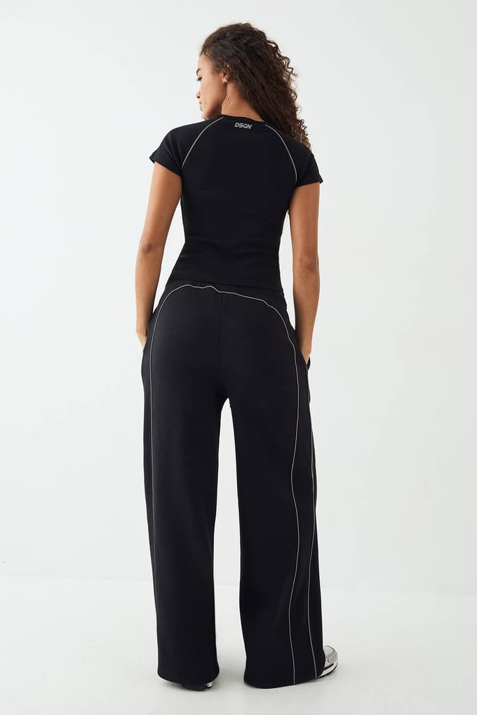 Dames DSGN Studio Reflecterende Rechte Pijp Jogger | Black | Maat: 2XL
