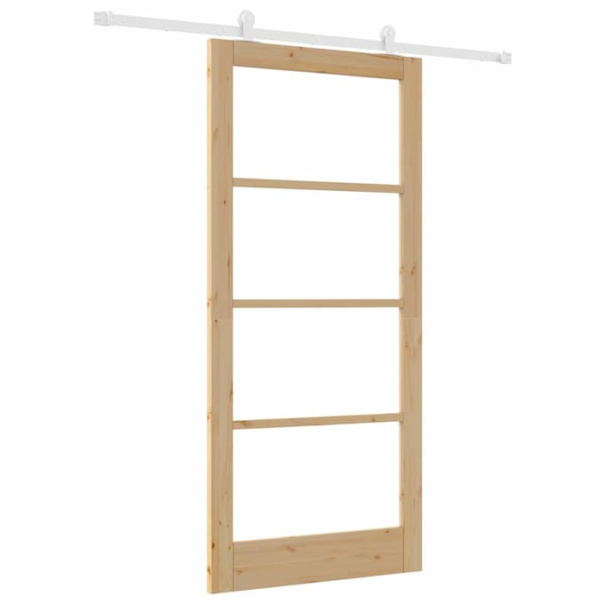 vidaXL - Schuifdeur - ORKDAL - 93 - x - 202 - cm - Massief - grenenhout - en - glas