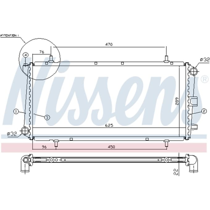 Radiator, motorkoeling NISSENS 62785A