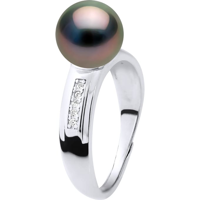 Ring Sieraden - Echte Gecultiveerde Tahiti Parel Rond 8-9 mm