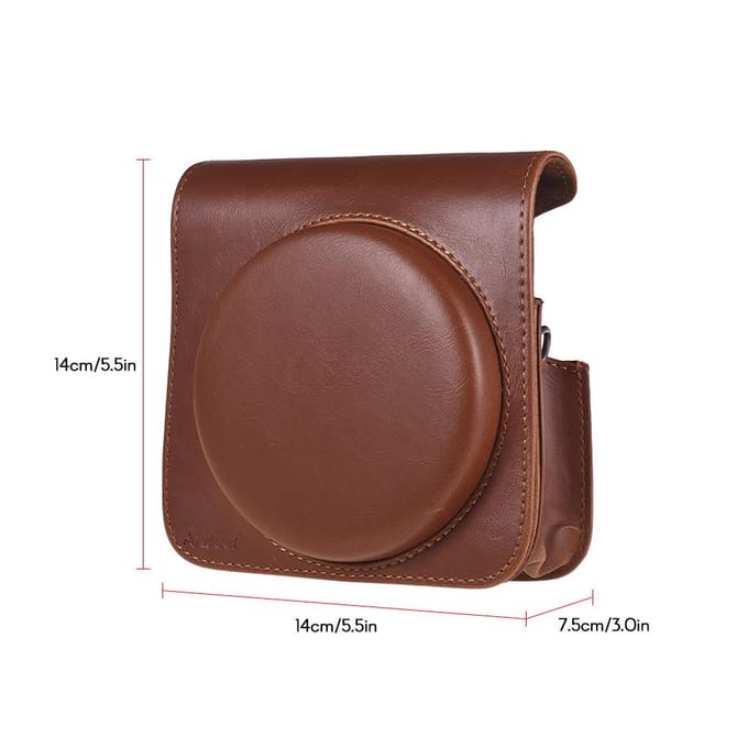 Beschermhoes PU leren tas met verstelbare band voor Fujifilm Instax Square SQ6 Instant
