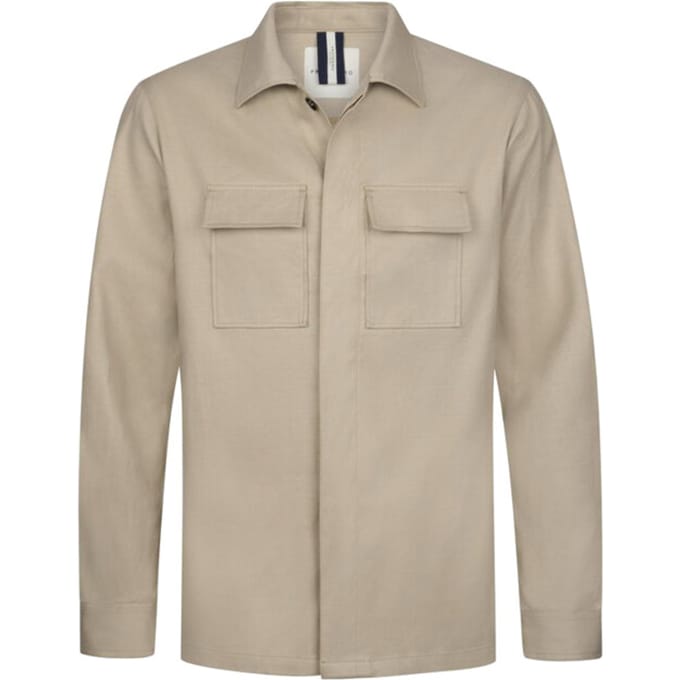 Overshirt Profuomo beige katoen