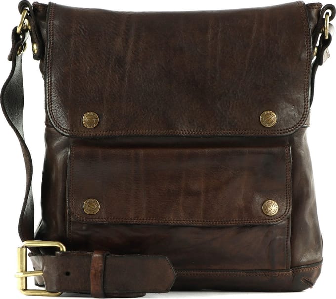 CAMPOMAGGI Leren Schoudertas Apollo Crossbody Bag Moro Donkerbruin