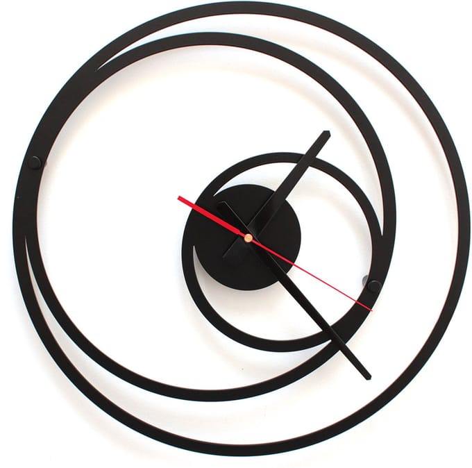 Decorizzly Boll - Wandklok - Zwart - 40cm - Quartz Mechanisme