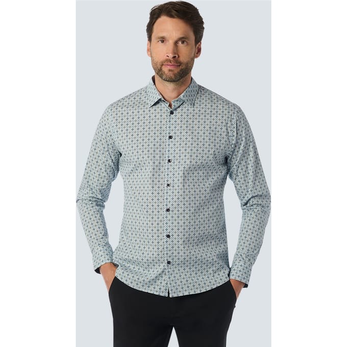 No Excess Shirt Stretch Allover Printed Cloud Größe: S | Casual hemden Outlet | Herren