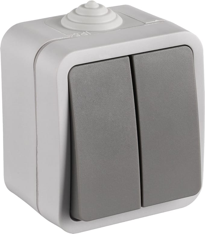 Q-Link schakelaar - opbouw - serie - spatwaterdicht IP54 - grijs