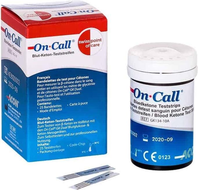 On Call | Bloedketone Teststrips | 1 x 25 Ketone teststrips  | Ketose dieet | Ketonentest