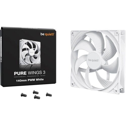 BeQuiet PURE WINGS 3 White 140mm PWM PC-ventilator Wit (b x h x d) 140 x 25 x 140 mm