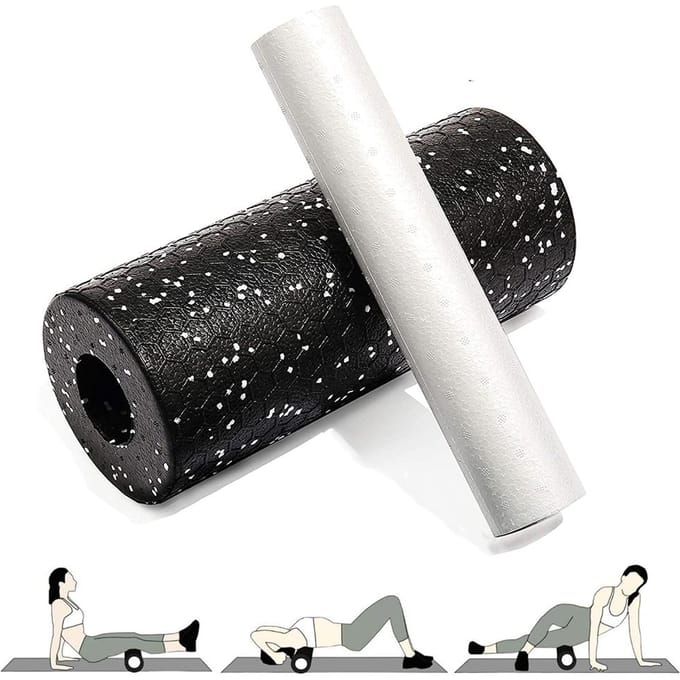 2 In 1 Holle Kolom Foam Roller Set EPP Spierverlichtende Massage Roller Fitnessapparatuur Sportmassage Rollers black