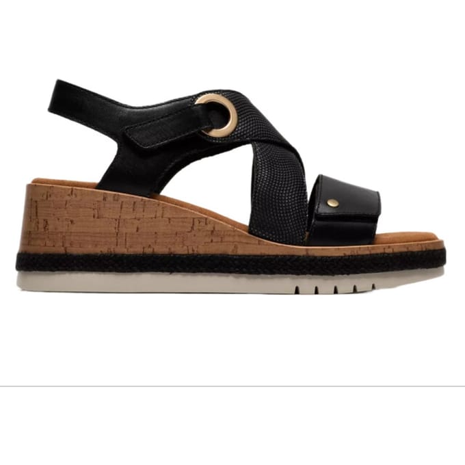 Clarks Kidiki Sun - dames sandaal - Zwart - maat 41 (EU) 7 (UK)