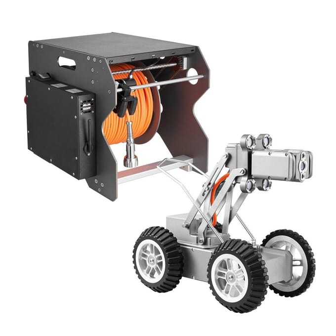 Rioolbuis Inspectie Robot, 197FT/60m Pijpleiding Detectie Kruipende Robot met 2MP Voor-/Achtercamera & Touchscreen Tablet, IP68 Rioolcamera met