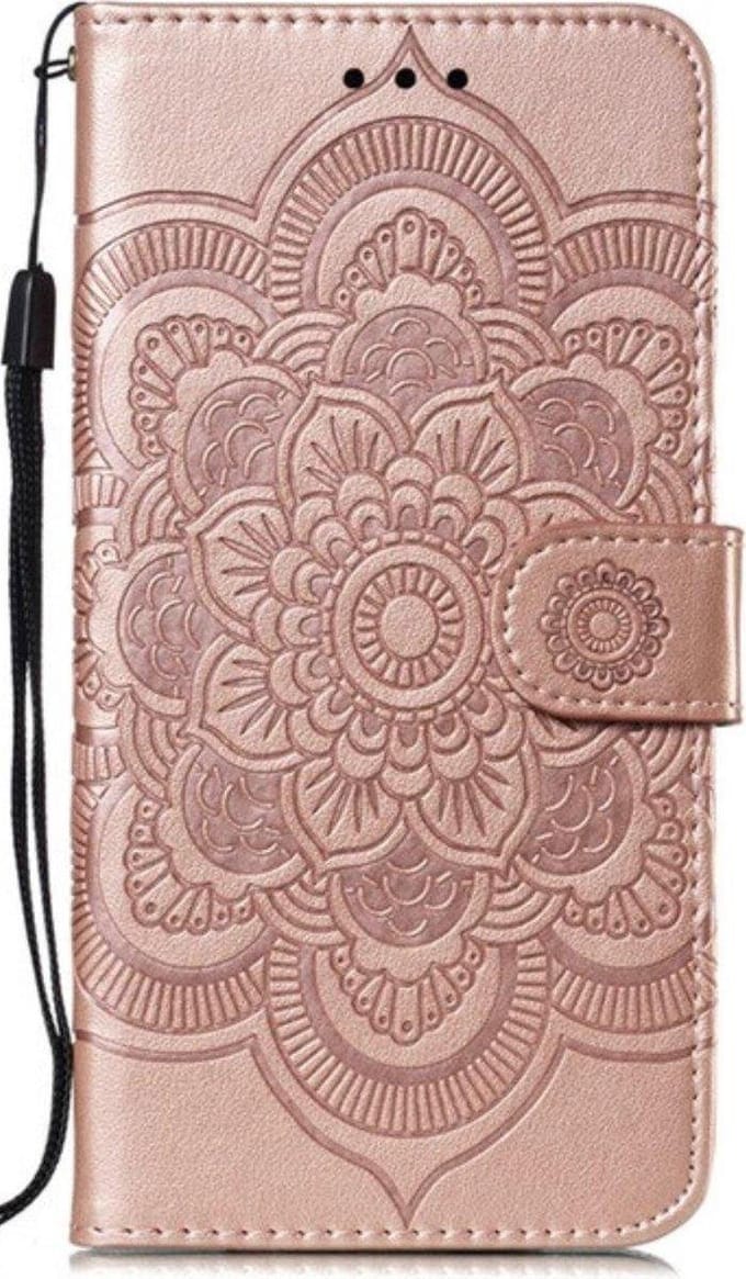 Geschikt voor Apple iPhone 12 Pro Bookcase - Roze - Bloemen - Portemonnee Hoesje - Pasjeshouder