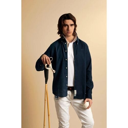 Overhemd Lange Mouw La Martina MCC006 TL141-07017 NAVY