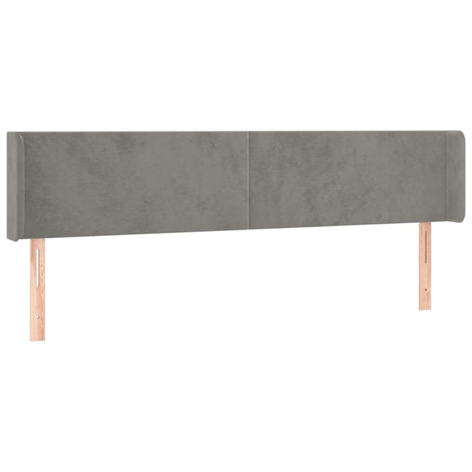 vidaXL - Hoofdbord - LED - 183x16x78/88 - cm - fluweel - lichtgrijs