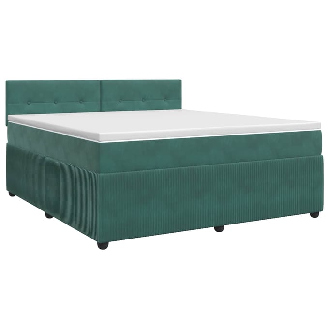 vidaXL - Boxspringbed - met - matras - Donkergroen - 140 - x - 200 - cm - Fluweel