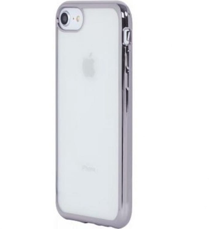Bigben Connected, Hoesje geschikt voor iPhone 5/5S/SE - Semi-hardcase Spacegrijs Metaal Effect, Transparant
