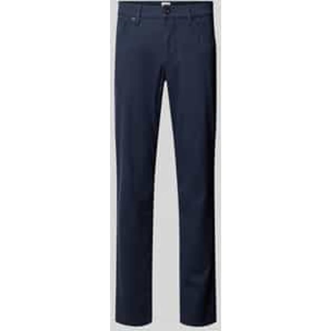 Regular fit chino van katoenmix met viscose, model 'Wool Look Flex'